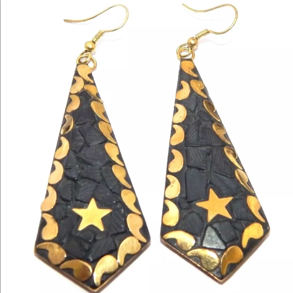 Tibetan handmade dangling earrings
